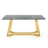 Tavolo da pranzo moderno 160x90cm marmo nero oro Stella