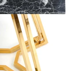 Tavolo da pranzo moderno 160x90cm marmo nero oro Stella