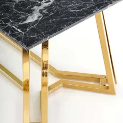 Tavolo da pranzo moderno 160x90cm marmo nero oro Stella