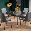 Tavolo da pranzo rotondo industrial 120x120cm oro e nero Kufa