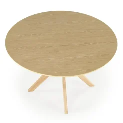 Tavolo da pranzo rotondo moderno 120x120cm rovere naturale Corinto