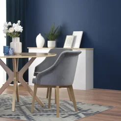 Tavolo da pranzo rotondo moderno 120x120cm rovere naturale Corinto