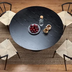 Tavolo da pranzo rotondo 120x77cm nero Igino