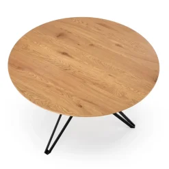 Tavolo da pranzo rotondo 120x120cm rovere dorato nero Margherita Gihome®