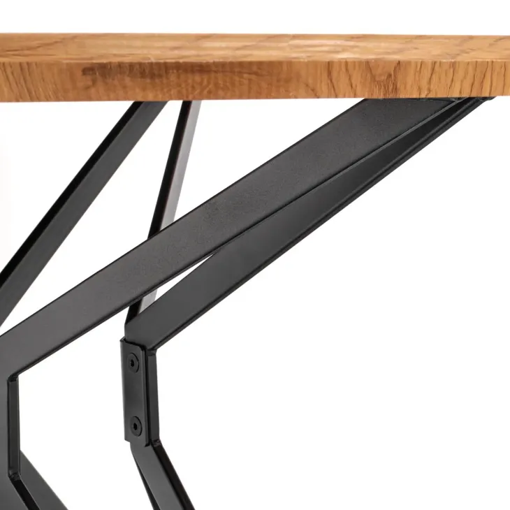 Tavolo da pranzo rotondo 120x120cm rovere dorato nero Margherita Gihome®