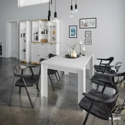 Tavolo da pranzo 150x76cm bianco lucido Loira