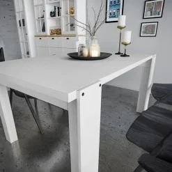 Tavolo da pranzo 150x76cm bianco lucido Loira