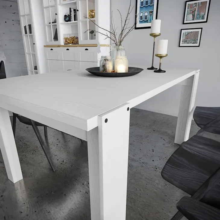 Tavolo da pranzo 150x76cm bianco lucido Loira