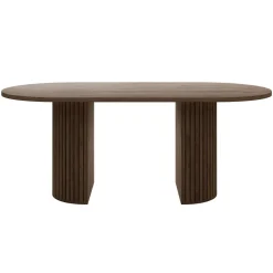 Tavolo da pranzo 185x90cm cannettato ovale noce Kelda