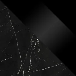 Tavolo da pranzo 190x90 cm industrial rettangolare effetto marmo nero metallo nero Axon
