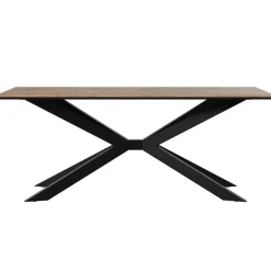 Tavolo da pranzo 190x90 cm industrial rettangolare rovere metallo nero Axon