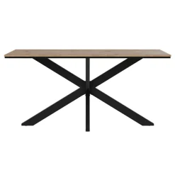 Tavolo da pranzo 160x90 cm industrial rettangolare rovere metallo nero Steel