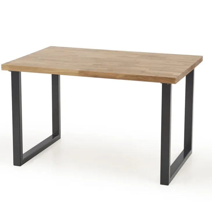Tavolo da pranzo 140x85cm rovere massello acciaio nero Preston