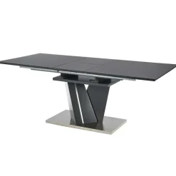 Tavolo in vetro allungabile moderno 160/200cm grigio scuro Curtis