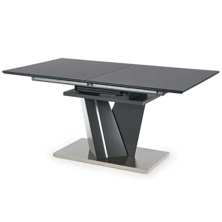 Tavolo in vetro allungabile moderno 160/200cm grigio scuro Curtis