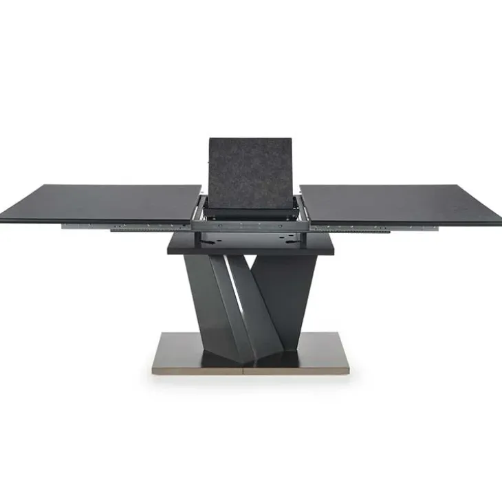 Tavolo in vetro allungabile moderno 160/200cm grigio scuro Curtis