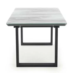 Tavolo in vetro 160/200cm allungabile marmo bianco grigio Jeff