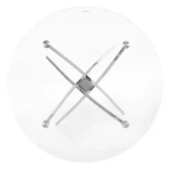 Tavolo in vetro 100x100cm rotondo da pranzo acciaio cromato Minerva Gihome®