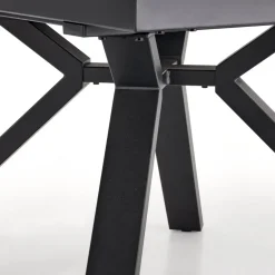 Tavolo rotondo allungabile 130/180cm vetro effetto marmo bianco nero Galact