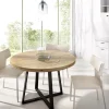 Tavolo rotondo 120cm legno rovere e gambe nere Redondo