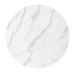Tavolo rotondo da sala 90x75cm marmo bianco effetto oro Rosselli