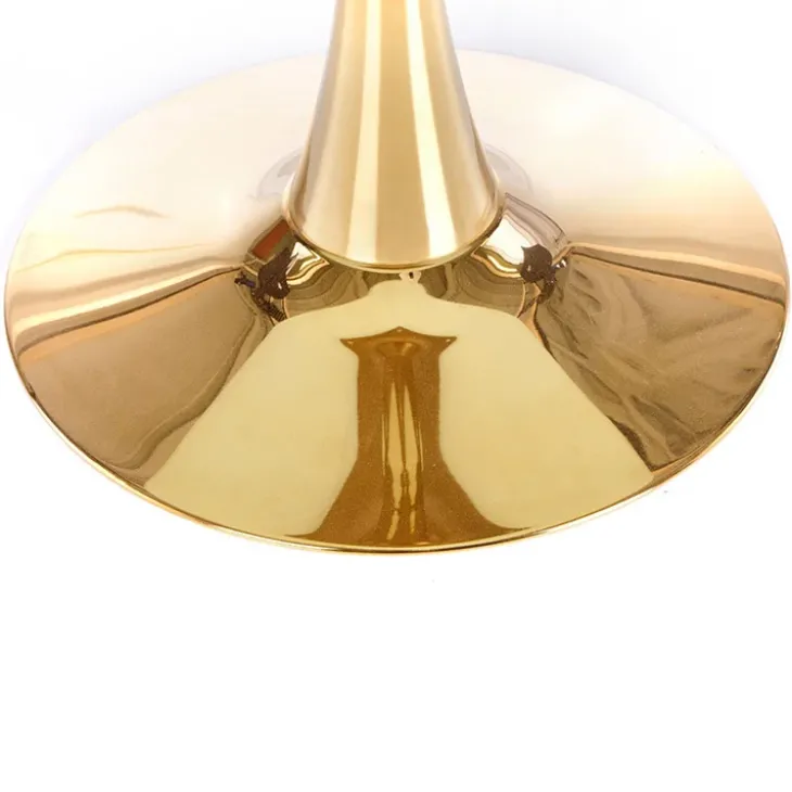 Tavolo rotondo da sala 90x75cm marmo bianco effetto oro Rosselli
