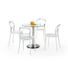 Tavolo rotondo in vetro moderno 80x80cm acciaio cromato Penelope