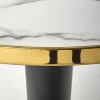 Tavolo rotondo moderno 79x74cm marmo bianco nero oro Barbera