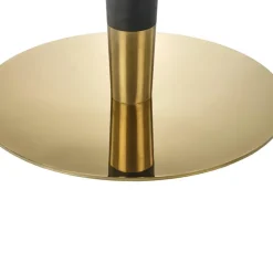 Tavolo rotondo moderno 79x74cm marmo bianco nero oro Barbera