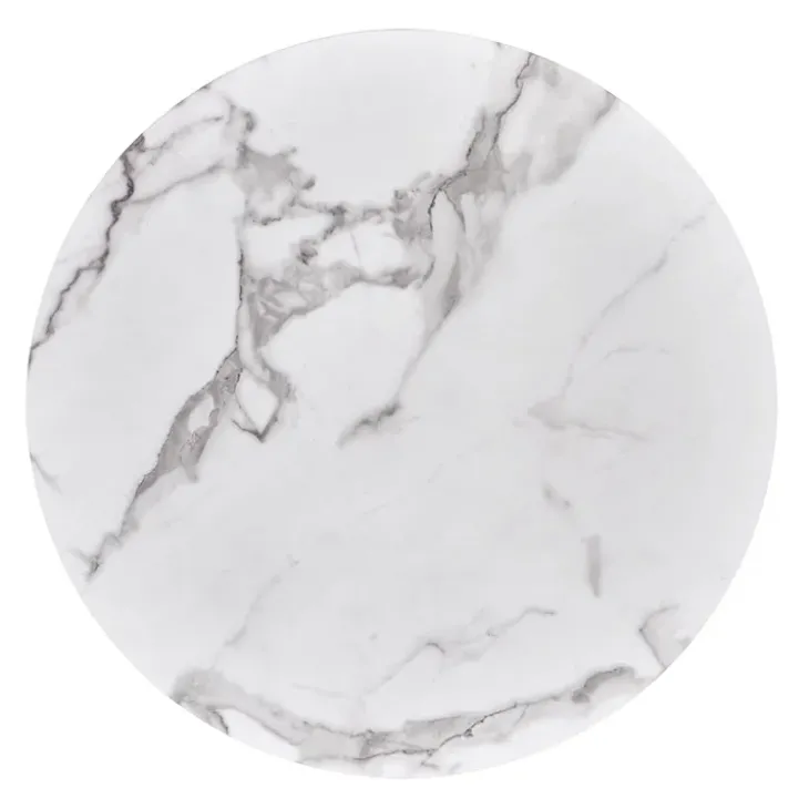 Tavolo rotondo moderno 79x74cm marmo bianco nero oro Barbera