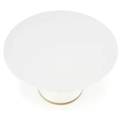 Tavolo rotondo 120x120cm da pranzo bianco laccato acciaio oro Ruby