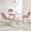 Tavolo rotondo 110x110cm in vetro acciaio oro Narok