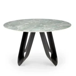 Tavolo rotondo 135x135cm moderno marmo verde nero Marmolada