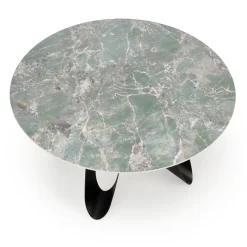Tavolo rotondo 135x135cm moderno marmo verde nero Marmolada