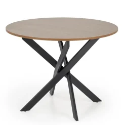 Tavolo rotondo 100x100cm moderno noce nero Dormelada