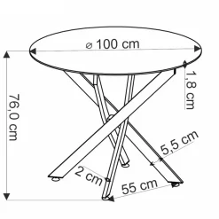 Tavolo rotondo 100x100cm moderno noce nero Dormelada