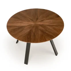 Tavolo rotondo 120x120cm moderno rovere noce nero Camomilla