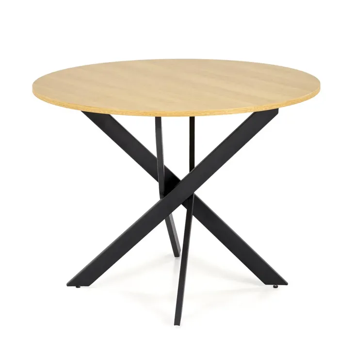 Tavolo rotondo 100x100cm moderno rovere nero Dormelada