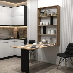 Tavolo 135x203cm a scomparsa moderno rettangolare rovere nero Hope