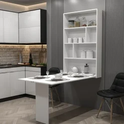 Tavolo 135x203cm a scomparsa moderno rettangolare bianco Hope