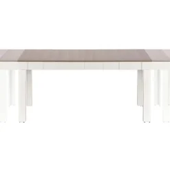 Tavolo 130/170x80cm da pranzo allungabile moderno bianco acciaio Gubbio