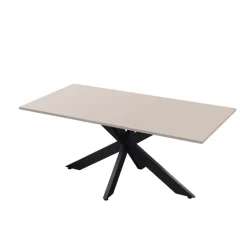 Tavolo 180x90 cm da pranzo beige cashmere nero Sonia