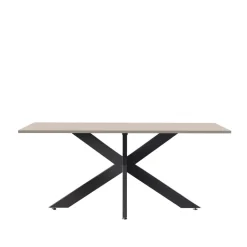 Tavolo 180x90 cm da pranzo beige cashmere nero Sonia