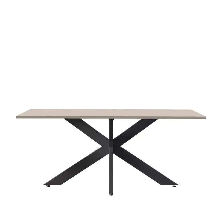 Tavolo 180x90 cm da pranzo beige cashmere nero Sonia