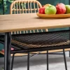 Tavolo 160x90cm da pranzo moderno rovere dorato nero Wilson