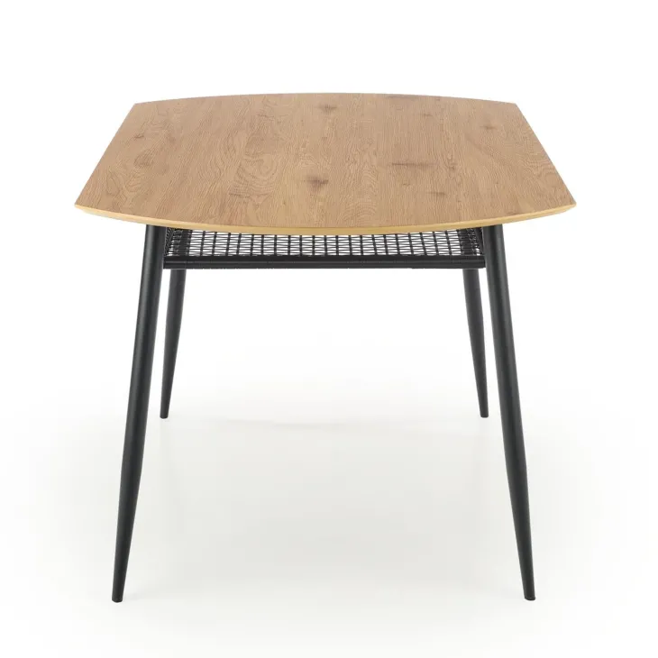 Tavolo 160x90cm da pranzo moderno rovere dorato nero Wilson