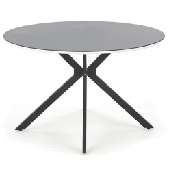 Tavolo 120x120cm da pranzo rotondo moderno vetro nero Anice Gihome®