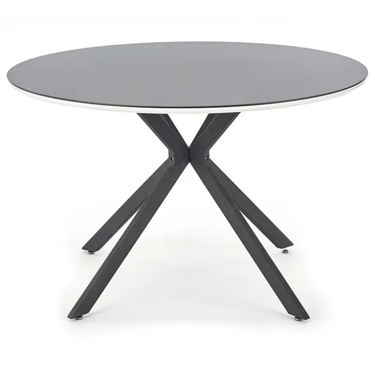 Tavolo 120x120cm da pranzo rotondo moderno vetro nero Anice Gihome®