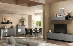 Tavolo 210x90cm grigio scuro gambe in metallo Jonson