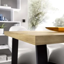 Tavolo 140x90cm rovere gambe nere Mesa